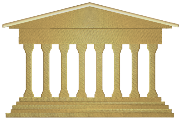 Ancient Greek Temple: A Timeless Embroidery Design