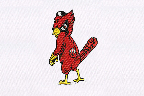 Annoyed Red Bird: A Charming Addition to Your Embroidery