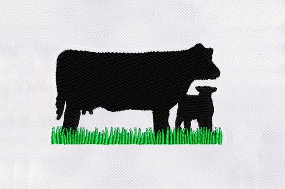 Black Angus Cattle: A Charming Embroidery Design