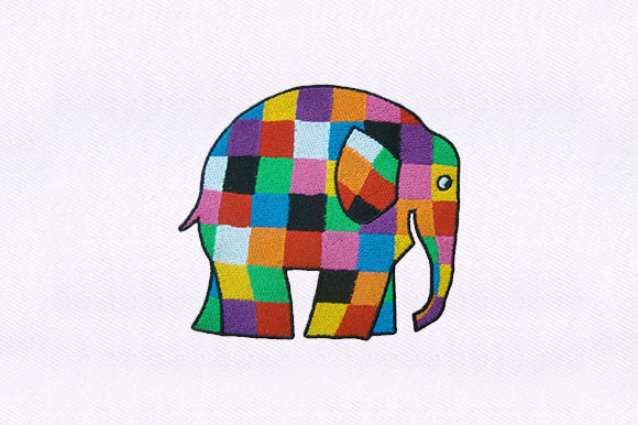 Charming Checkered Elephant Embroidery