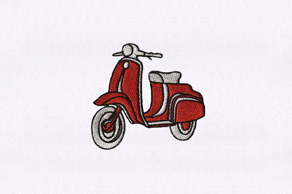 Charming Scooter Embroidery for Unique Gifts