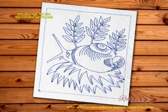Charming South Spain Snail Embroidery Design