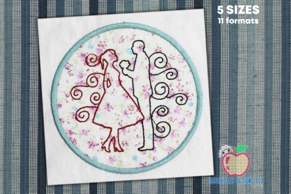 Couple in Love Applique for Boutique Apparel