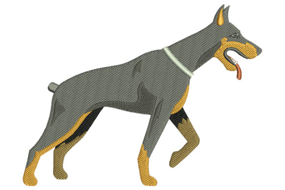 Doberman Dog: A Versatile Embroidery Design