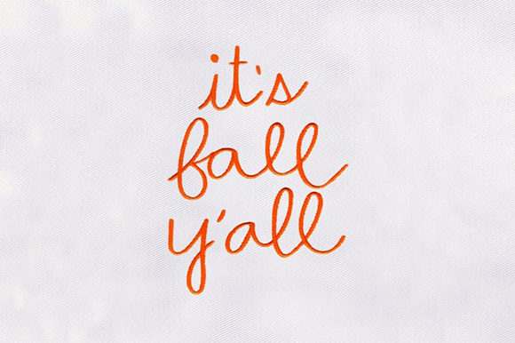 Its Fall Yall: A Charming Autumn Embroidery Design