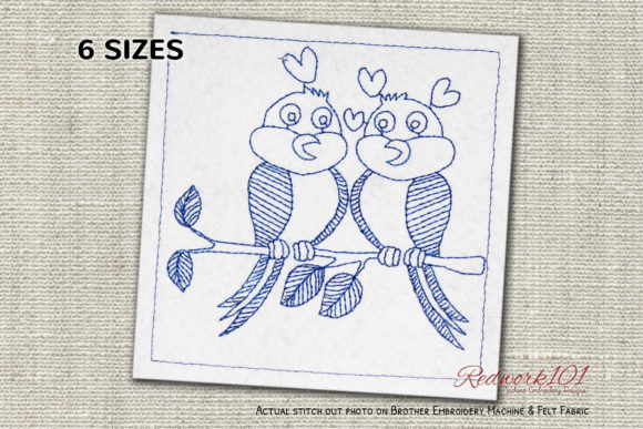 Love Birds Redwork Design: A Charming Embroidery Choice