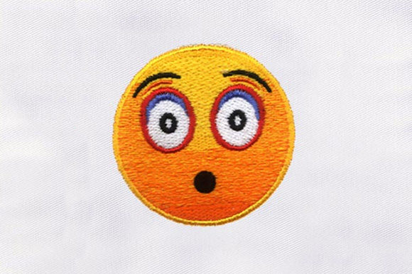 Shocked Emoji Face: A Vibrant Addition to Your Embroidery